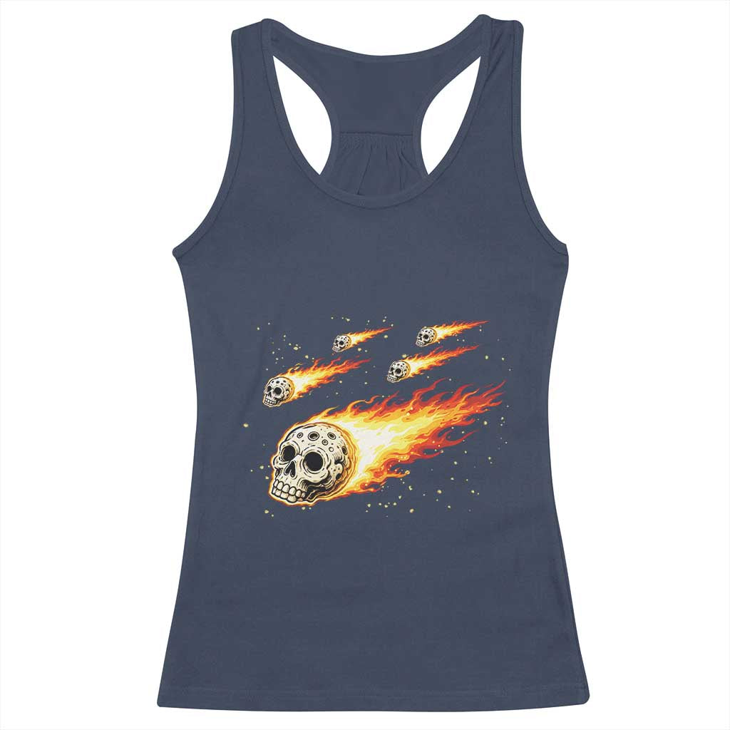 Skull Meteorite Racerback Tank Top Deep Space Asteroid Meteor Shower