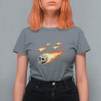 Skull Meteorite T Shirt For Women Deep Space Asteroid Meteor Shower