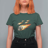 Skull Meteorite T Shirt For Women Deep Space Asteroid Meteor Shower