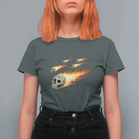 Skull Meteorite T Shirt For Women Deep Space Asteroid Meteor Shower