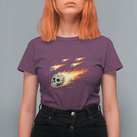 Skull Meteorite T Shirt For Women Deep Space Asteroid Meteor Shower
