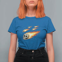 Skull Meteorite T Shirt For Women Deep Space Asteroid Meteor Shower