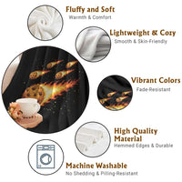 Cookie Meteor Shower Throw Blanket Funny Space Dessert