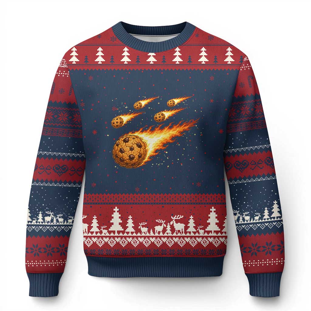 Cookie Meteor Shower Ugly Christmas Sweater Funny Space Dessert