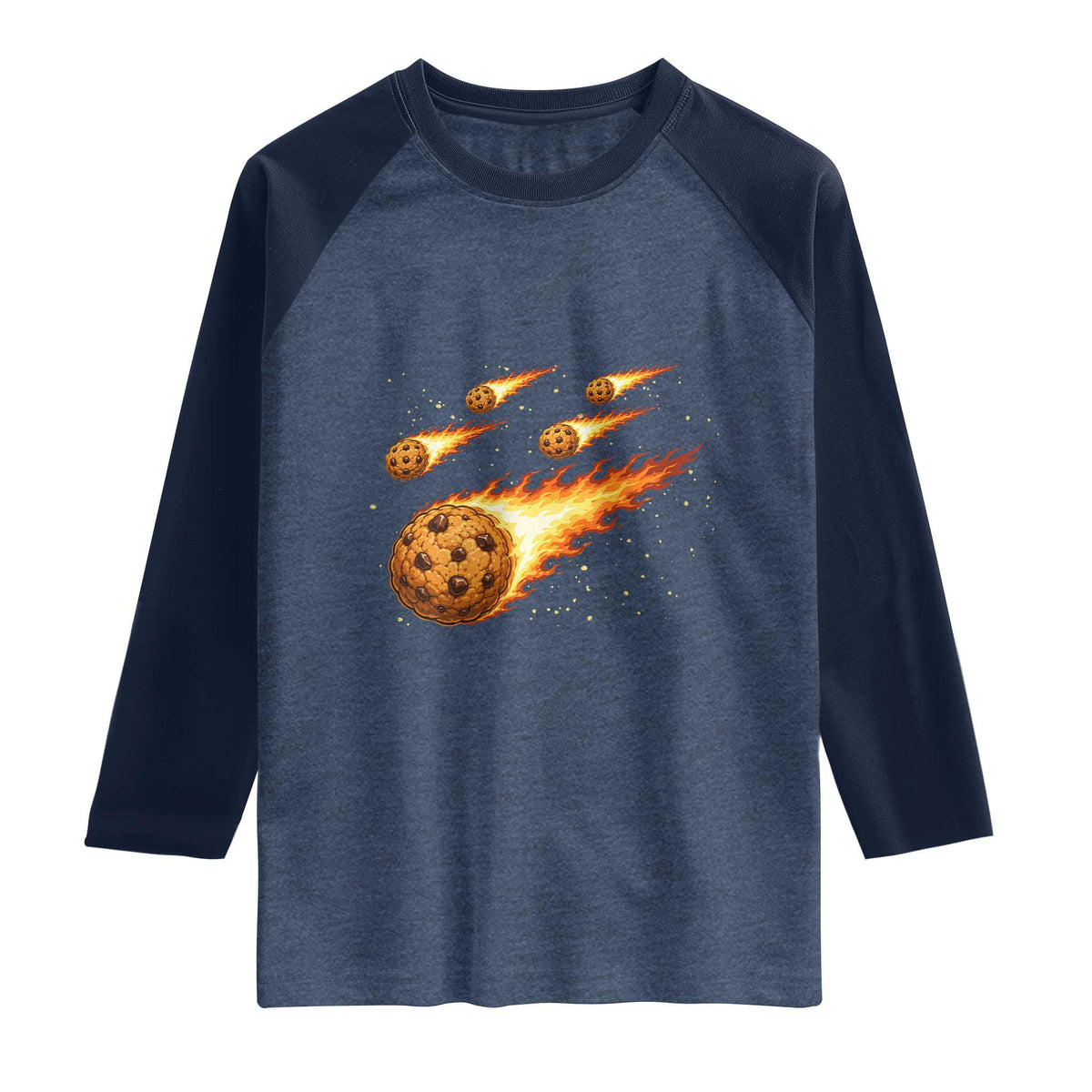 Cookie Meteor Shower Raglan Shirt Funny Space Dessert