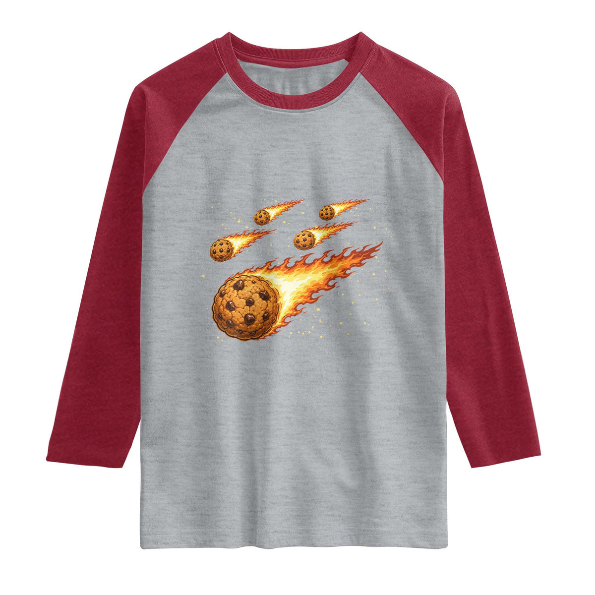 Cookie Meteor Shower Raglan Shirt Funny Space Dessert