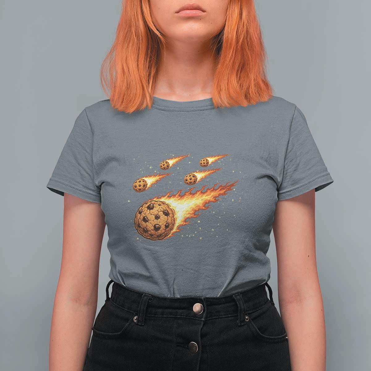 Cookie Meteor Shower T Shirt For Women Funny Space Dessert