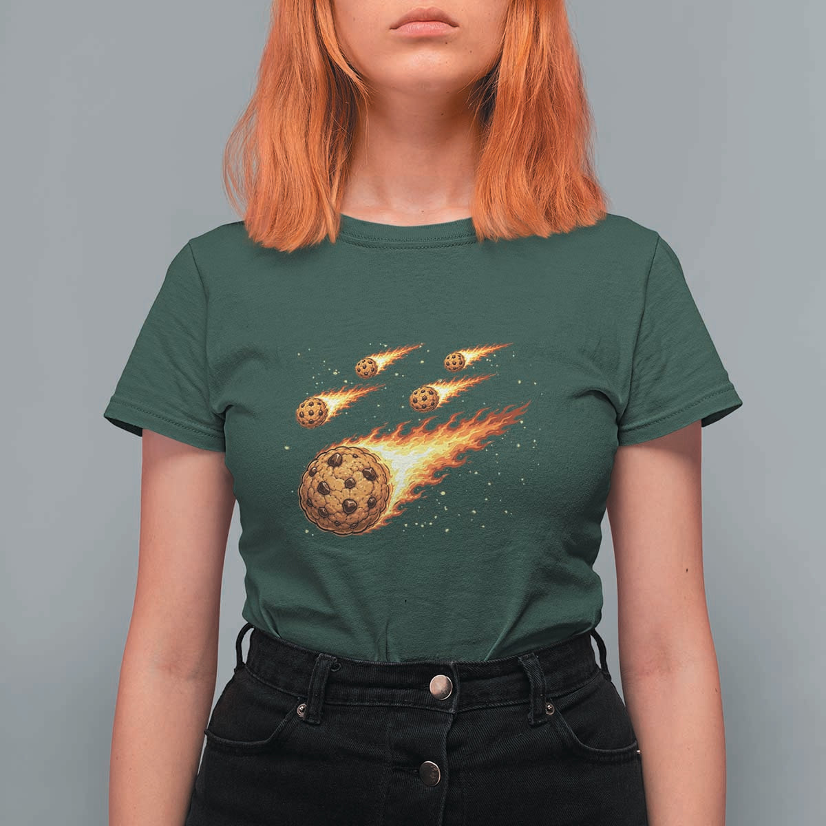 Cookie Meteor Shower T Shirt For Women Funny Space Dessert