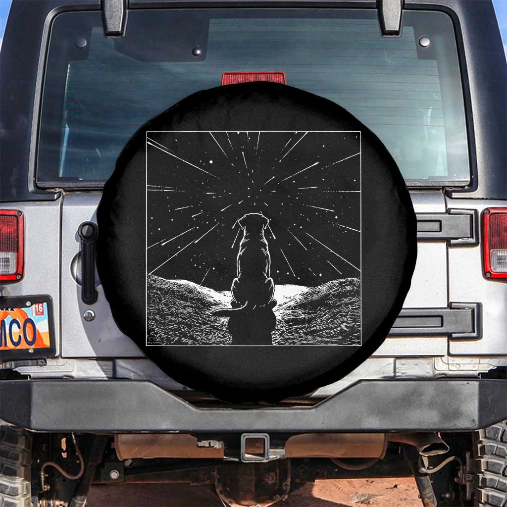 Meteor Shower Science Gift Spare Tire Cover Dog Watching Stars
