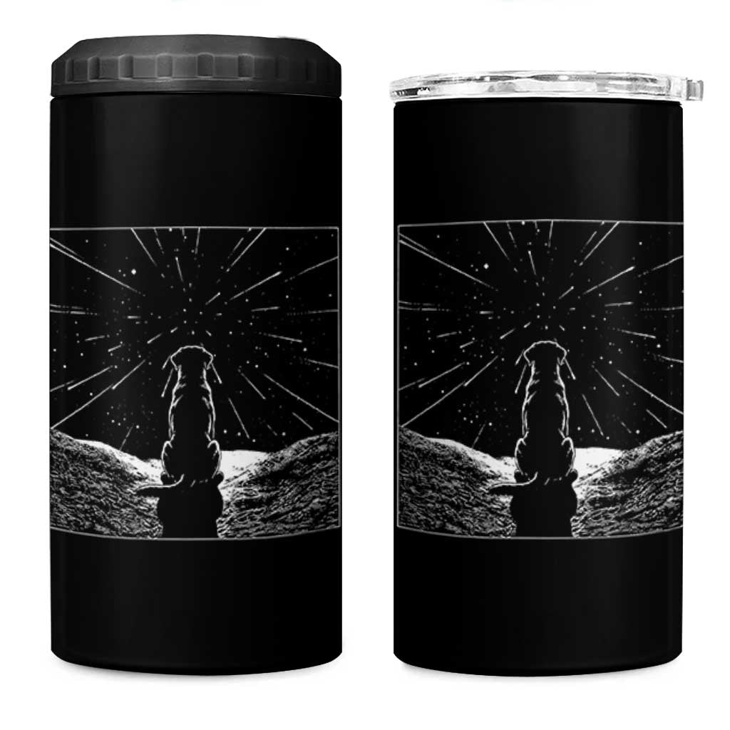 Meteor Shower Science Gift 4 in 1 Can Cooler Tumbler Dog Watching Stars
