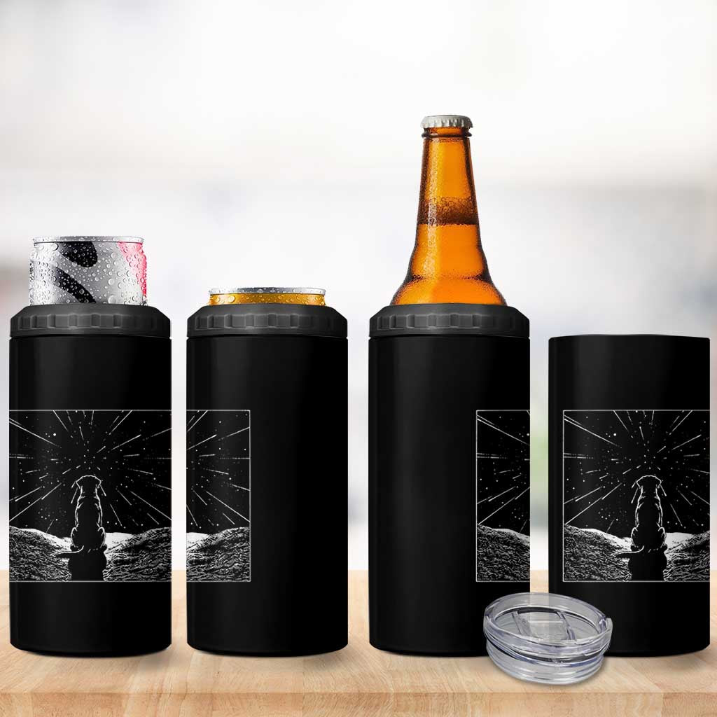 Meteor Shower Science Gift 4 in 1 Can Cooler Tumbler Dog Watching Stars