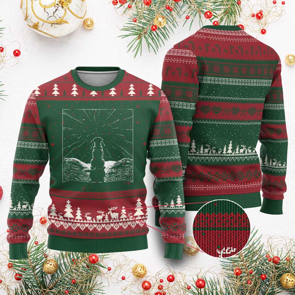 Meteor Shower Science Gift Ugly Christmas Sweater Dog Watching Stars