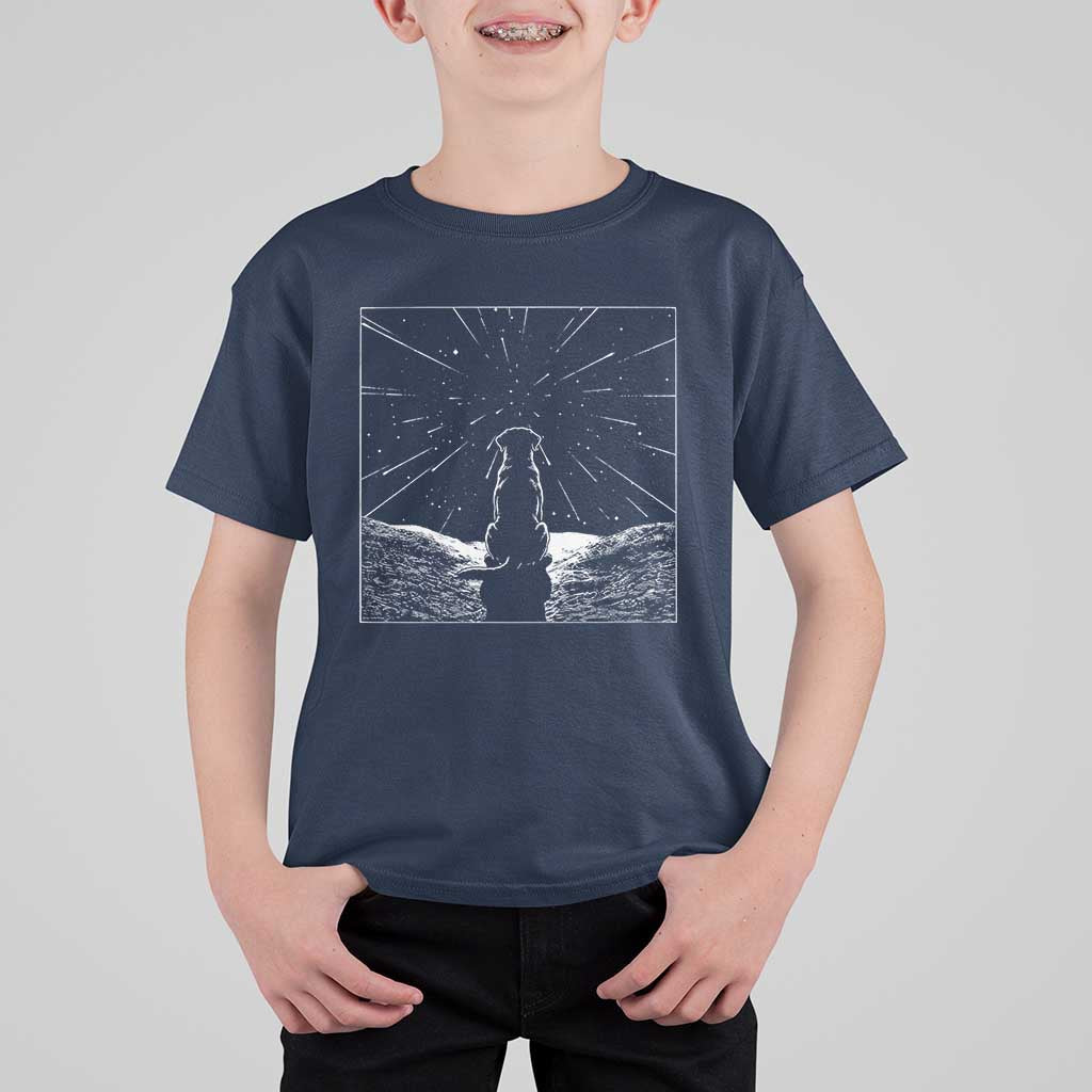 Meteor Shower Science Gift T Shirt For Kid Dog Watching Stars