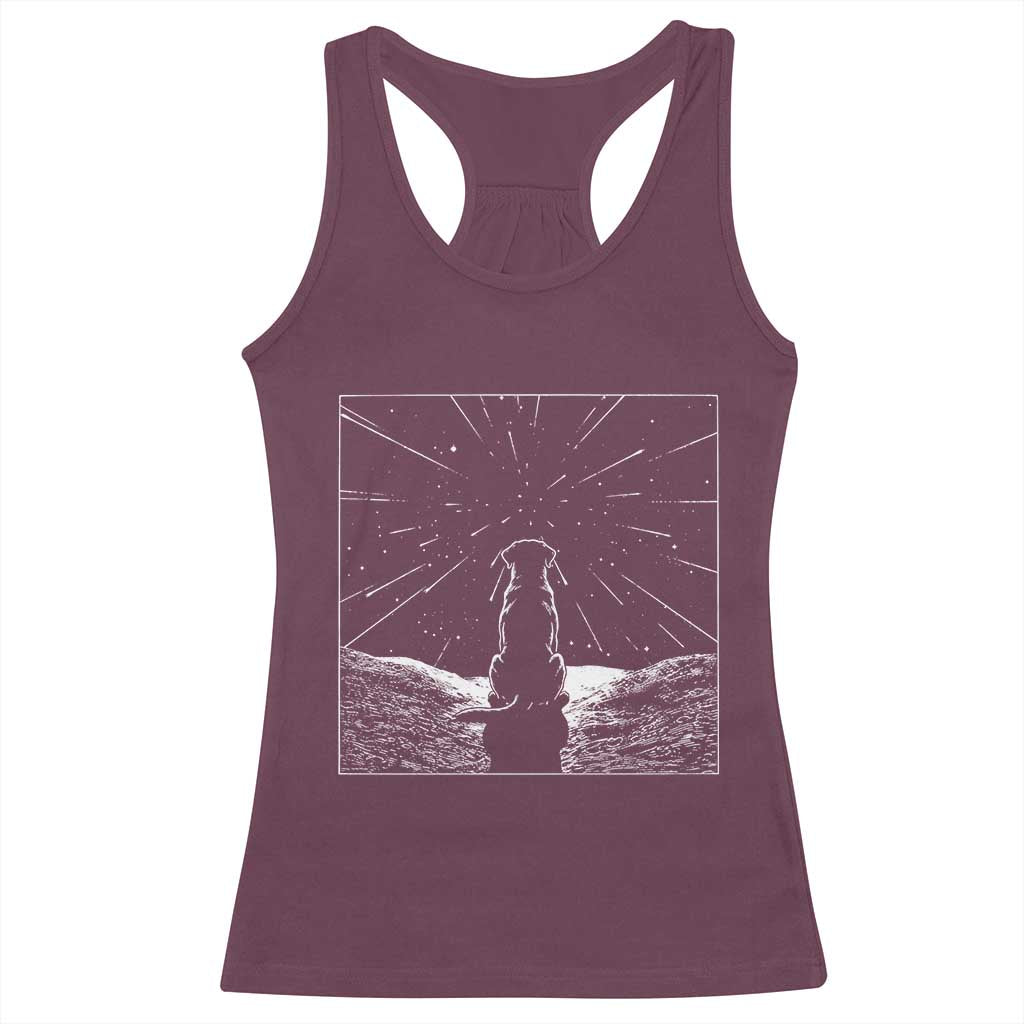 Meteor Shower Science Gift Racerback Tank Top Dog Watching Stars