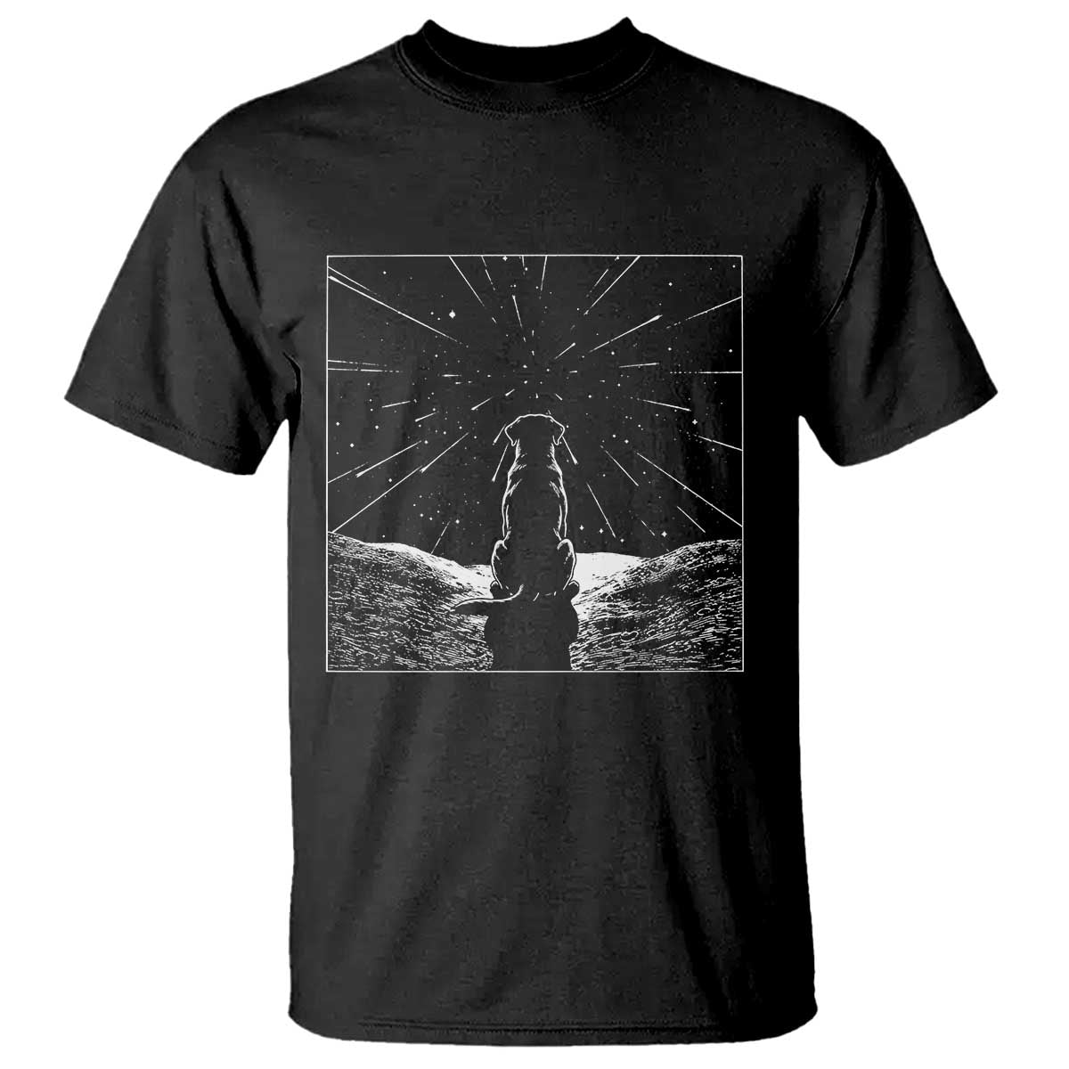 Meteor Shower Science Gift T Shirt Dog Watching Stars