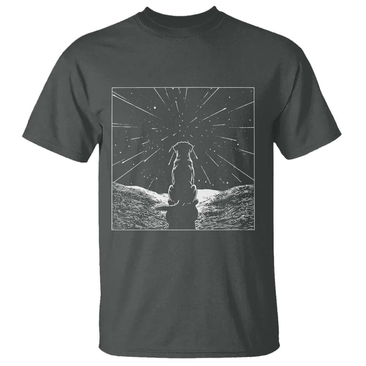 Meteor Shower Science Gift T Shirt Dog Watching Stars