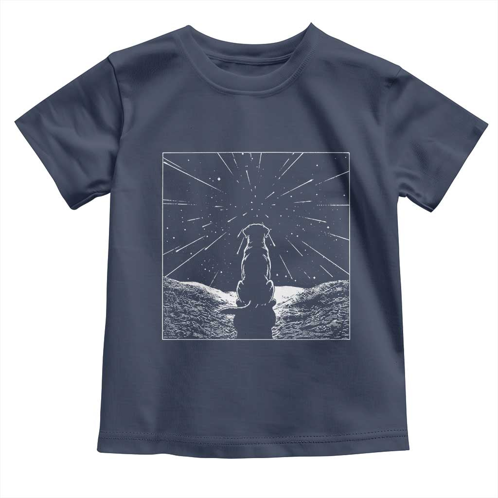 Meteor Shower Science Gift Toddler T Shirt Dog Watching Stars