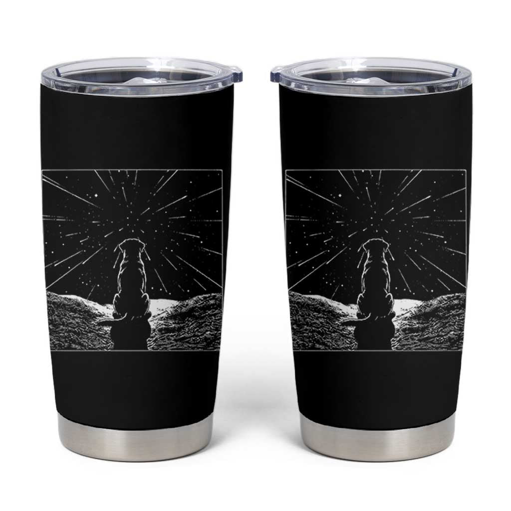 Meteor Shower Science Gift Tumbler Cup Dog Watching Stars