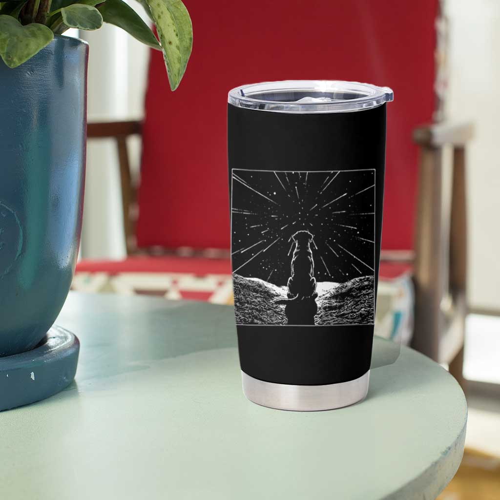 Meteor Shower Science Gift Tumbler Cup Dog Watching Stars