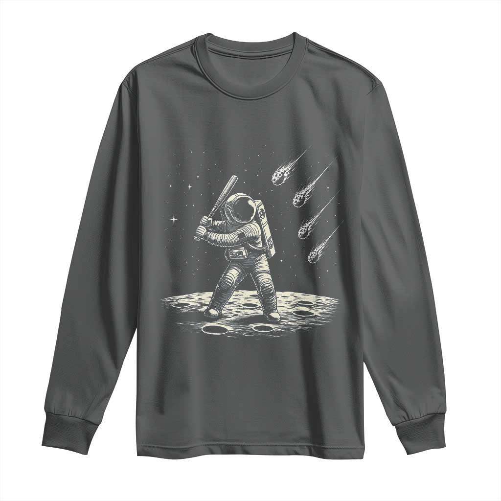 Funny Astronaut Smashing Meteors In Space Long Sleeve Shirt Astronomy Lover Gift
