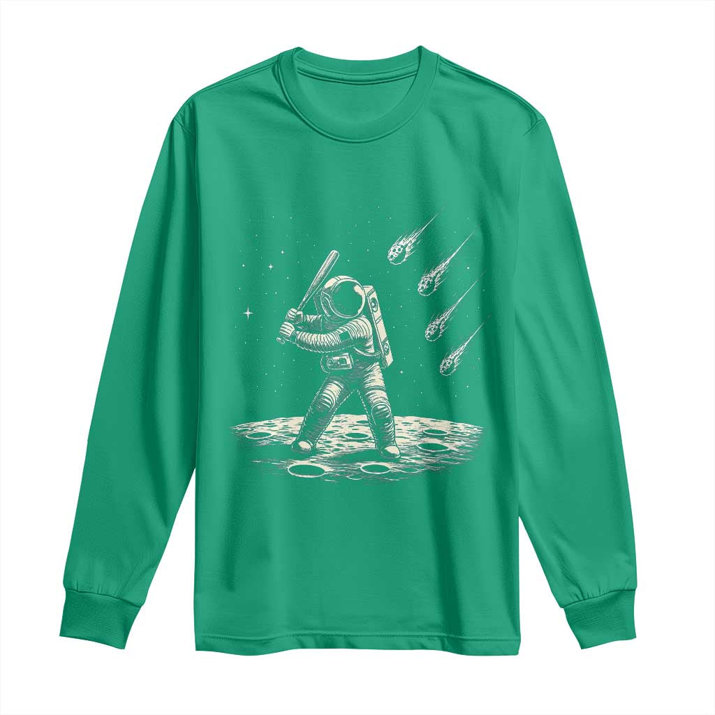 Funny Astronaut Smashing Meteors In Space Long Sleeve Shirt Astronomy Lover Gift