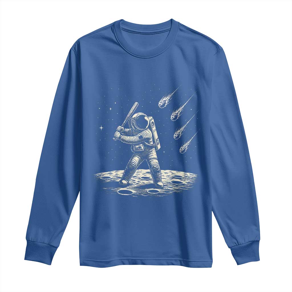 Funny Astronaut Smashing Meteors In Space Long Sleeve Shirt Astronomy Lover Gift