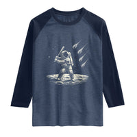 Funny Astronaut Smashing Meteors In Space Raglan Shirt Astronomy Lover Gift