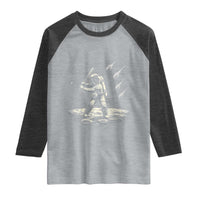 Funny Astronaut Smashing Meteors In Space Raglan Shirt Astronomy Lover Gift