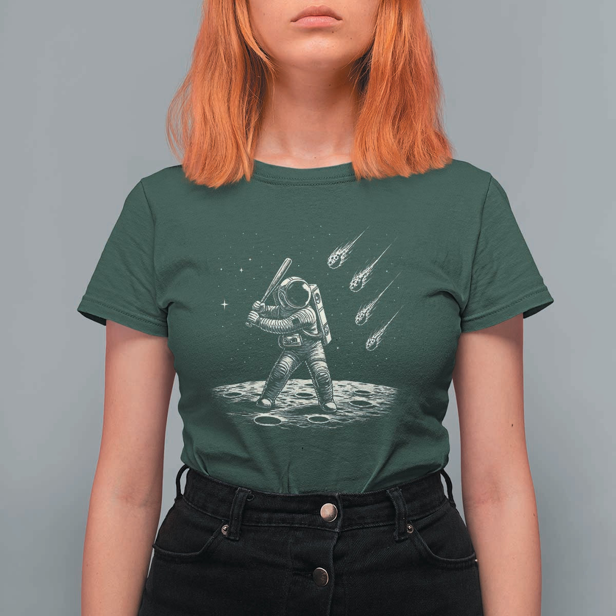 Funny Astronaut Smashing Meteors In Space T Shirt For Women Astronomy Lover Gift