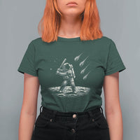 Funny Astronaut Smashing Meteors In Space T Shirt For Women Astronomy Lover Gift