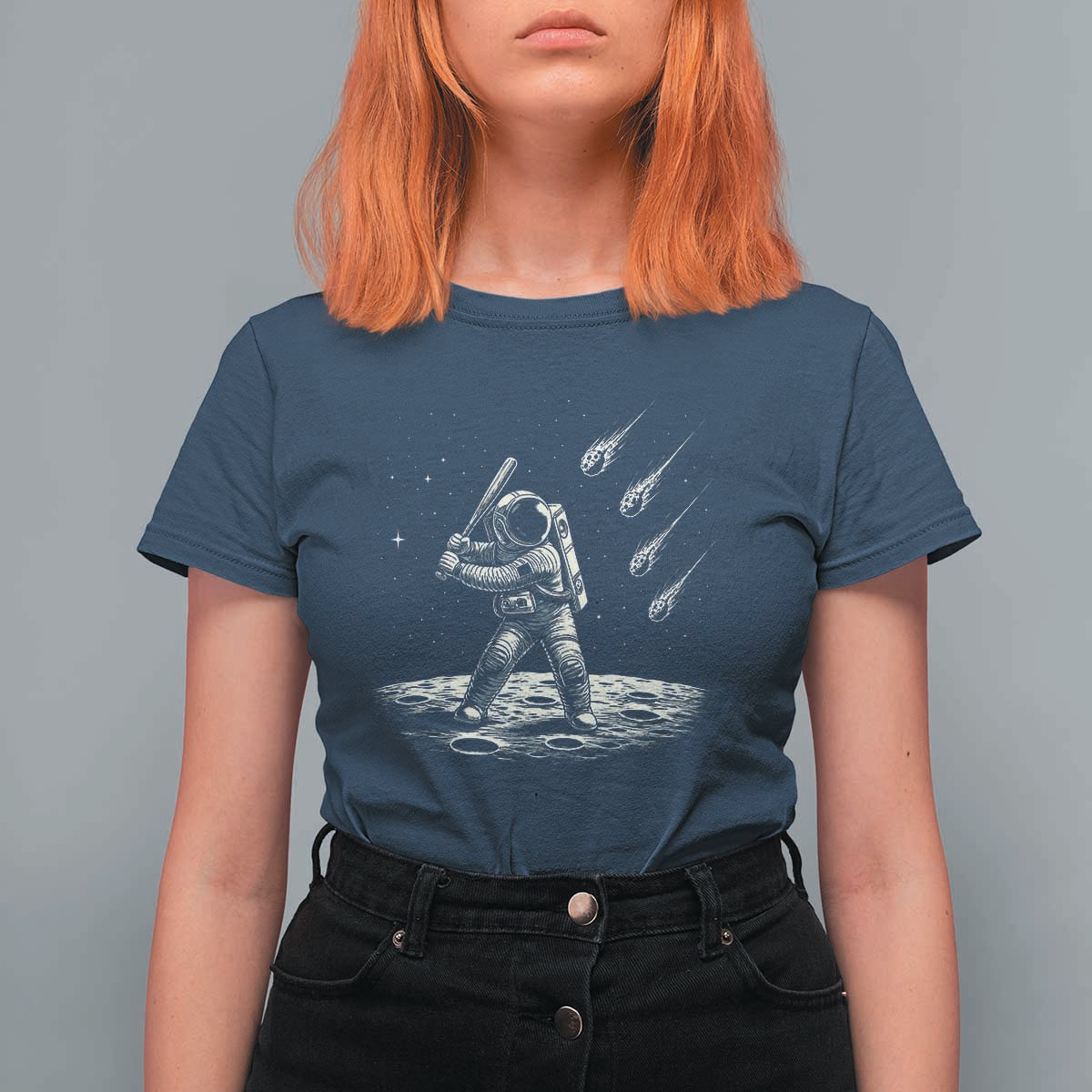Funny Astronaut Smashing Meteors In Space T Shirt For Women Astronomy Lover Gift