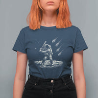 Funny Astronaut Smashing Meteors In Space T Shirt For Women Astronomy Lover Gift