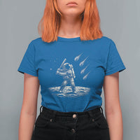 Funny Astronaut Smashing Meteors In Space T Shirt For Women Astronomy Lover Gift