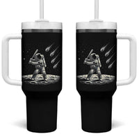 Funny Astronaut Smashing Meteors In Space Tumbler With Handle Astronomy Lover Gift