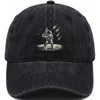 Funny Astronaut Smashing Meteors In Space Washed Cotton Baseball Cap Astronomy Lover Gift