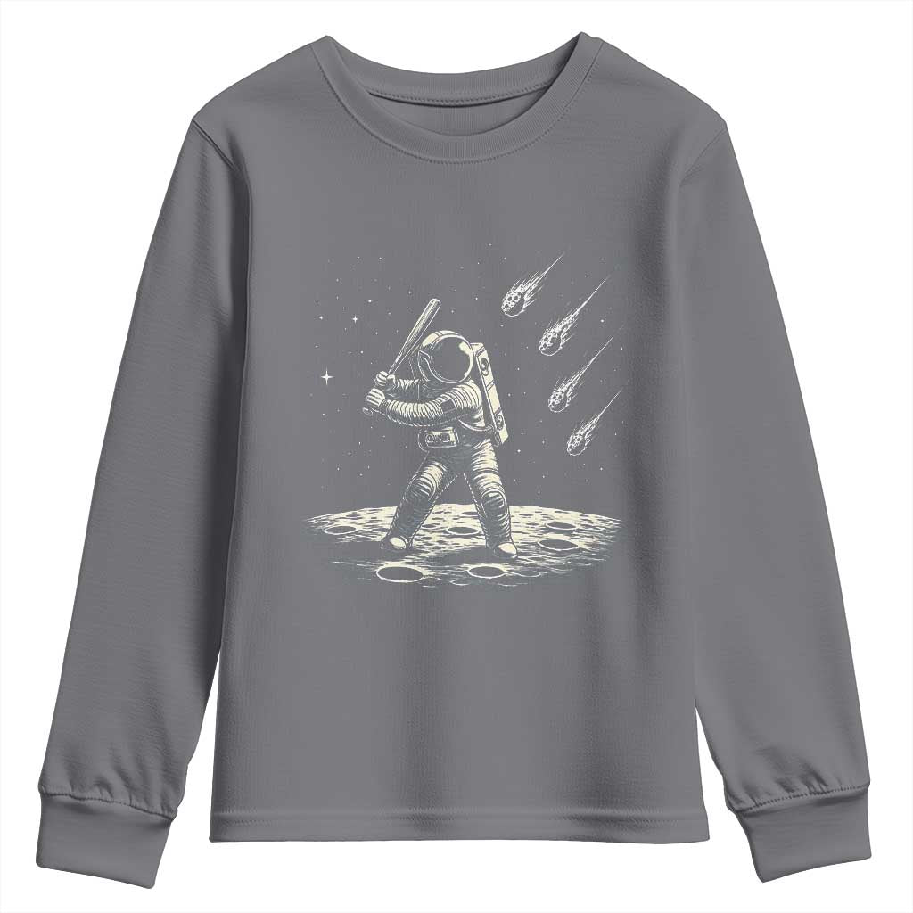 Funny Astronaut Smashing Meteors In Space Youth Sweatshirt Astronomy Lover Gift