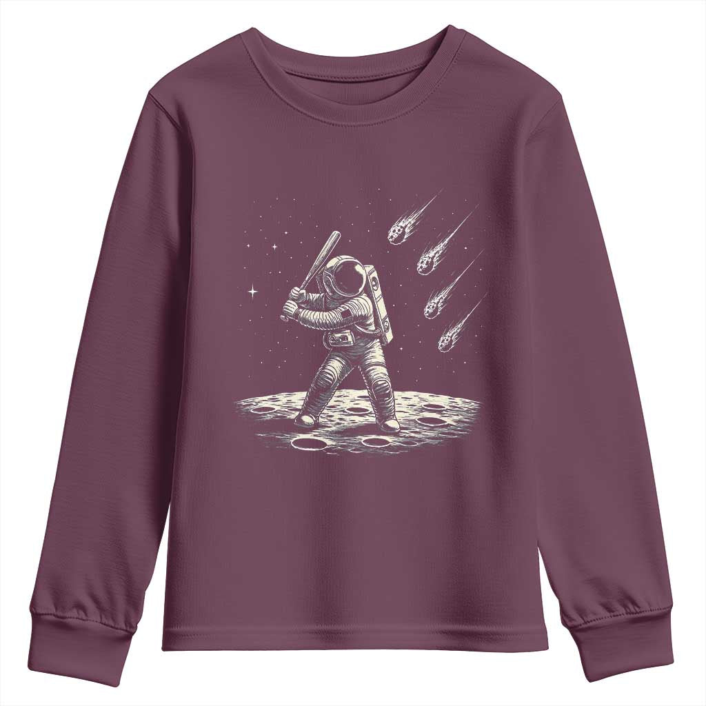 Funny Astronaut Smashing Meteors In Space Youth Sweatshirt Astronomy Lover Gift
