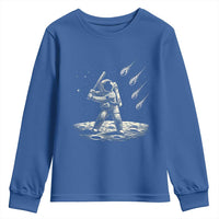 Funny Astronaut Smashing Meteors In Space Youth Sweatshirt Astronomy Lover Gift