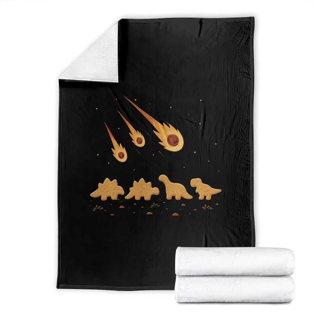Funny Dino Chicken Nuggets Meteor Shower Throw Blanket Food Lover