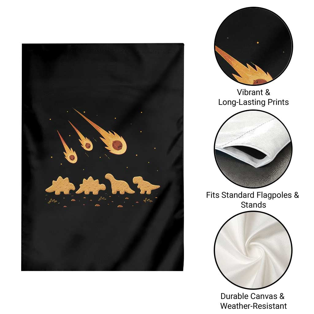Funny Dino Chicken Nuggets Meteor Shower Garden Flag Food Lover
