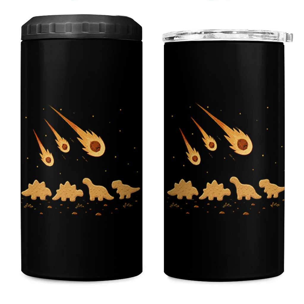 Funny Dino Chicken Nuggets Meteor Shower 4 in 1 Can Cooler Tumbler Food Lover