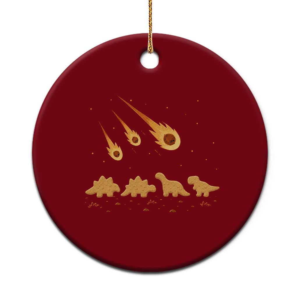 Funny Dino Chicken Nuggets Meteor Shower Ceramic Ornament Food Lover