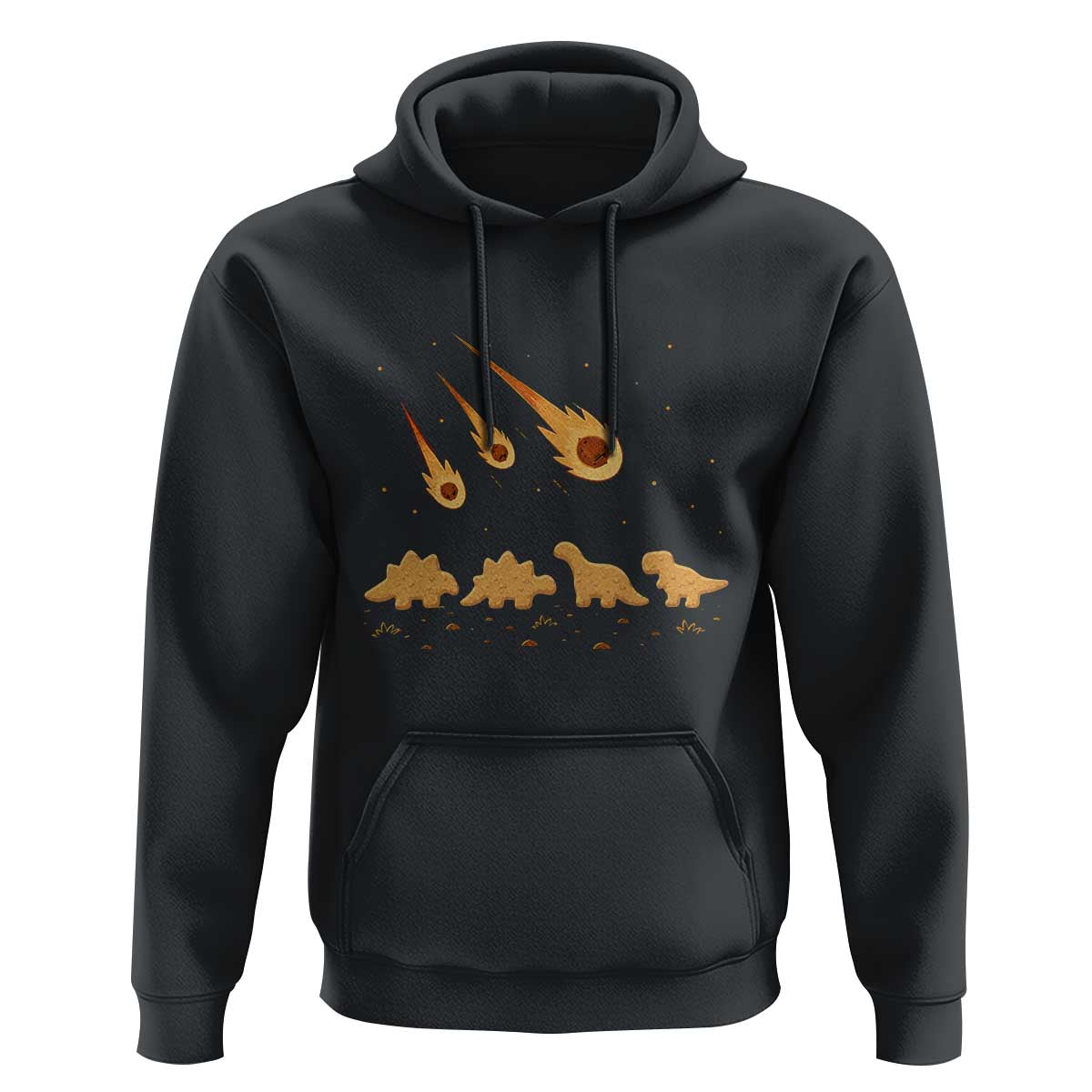 Funny Dino Chicken Nuggets Meteor Shower Hoodie Food Lover