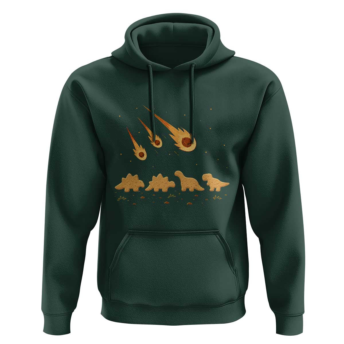 Funny Dino Chicken Nuggets Meteor Shower Hoodie Food Lover
