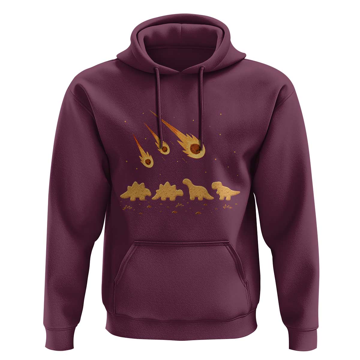 Funny Dino Chicken Nuggets Meteor Shower Hoodie Food Lover