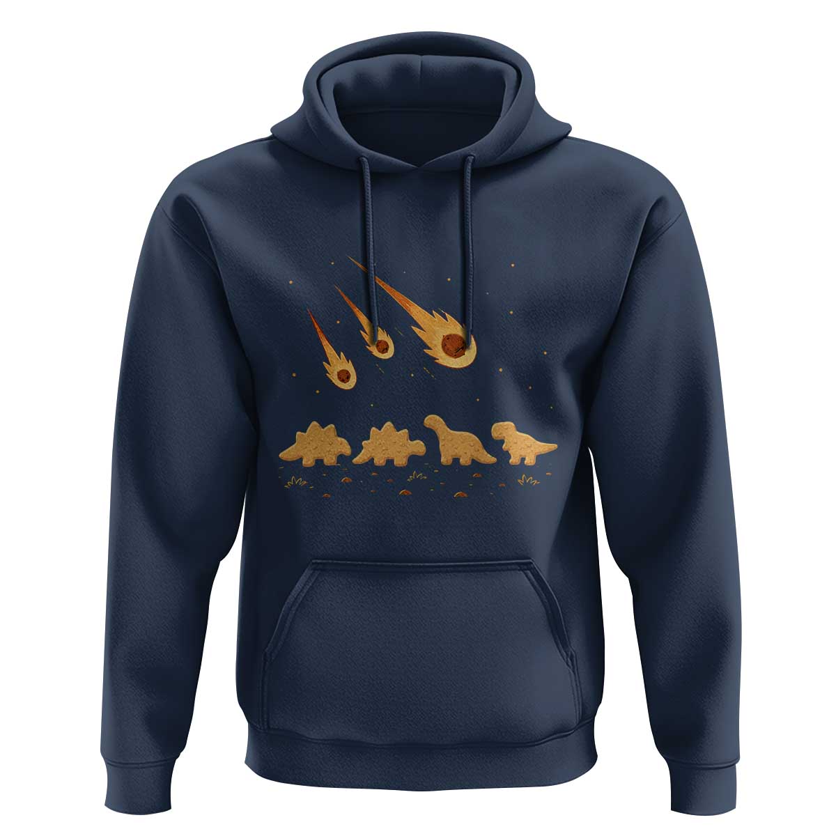 Funny Dino Chicken Nuggets Meteor Shower Hoodie Food Lover