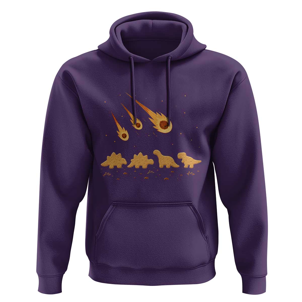 Funny Dino Chicken Nuggets Meteor Shower Hoodie Food Lover