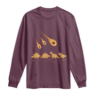 Funny Dino Chicken Nuggets Meteor Shower Long Sleeve Shirt Food Lover