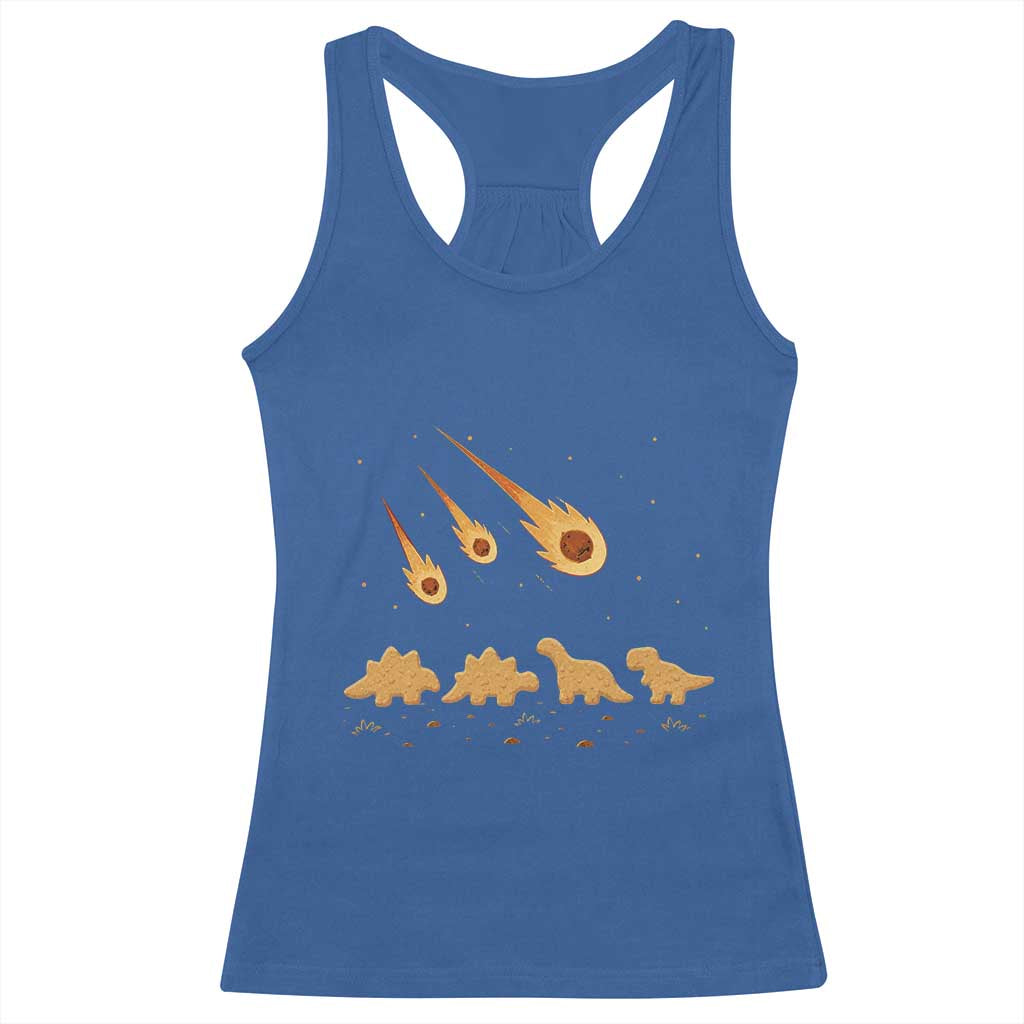 Funny Dino Chicken Nuggets Meteor Shower Racerback Tank Top Food Lover