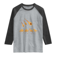 Funny Dino Chicken Nuggets Meteor Shower Raglan Shirt Food Lover